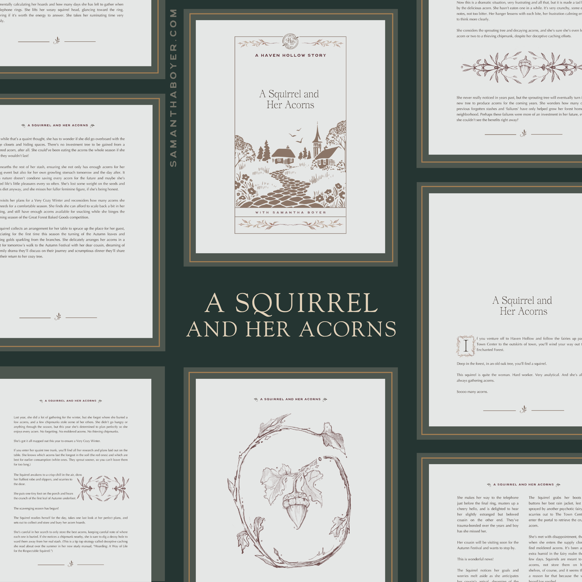 Digital Story Pages: A Squirrel and Her Acorns