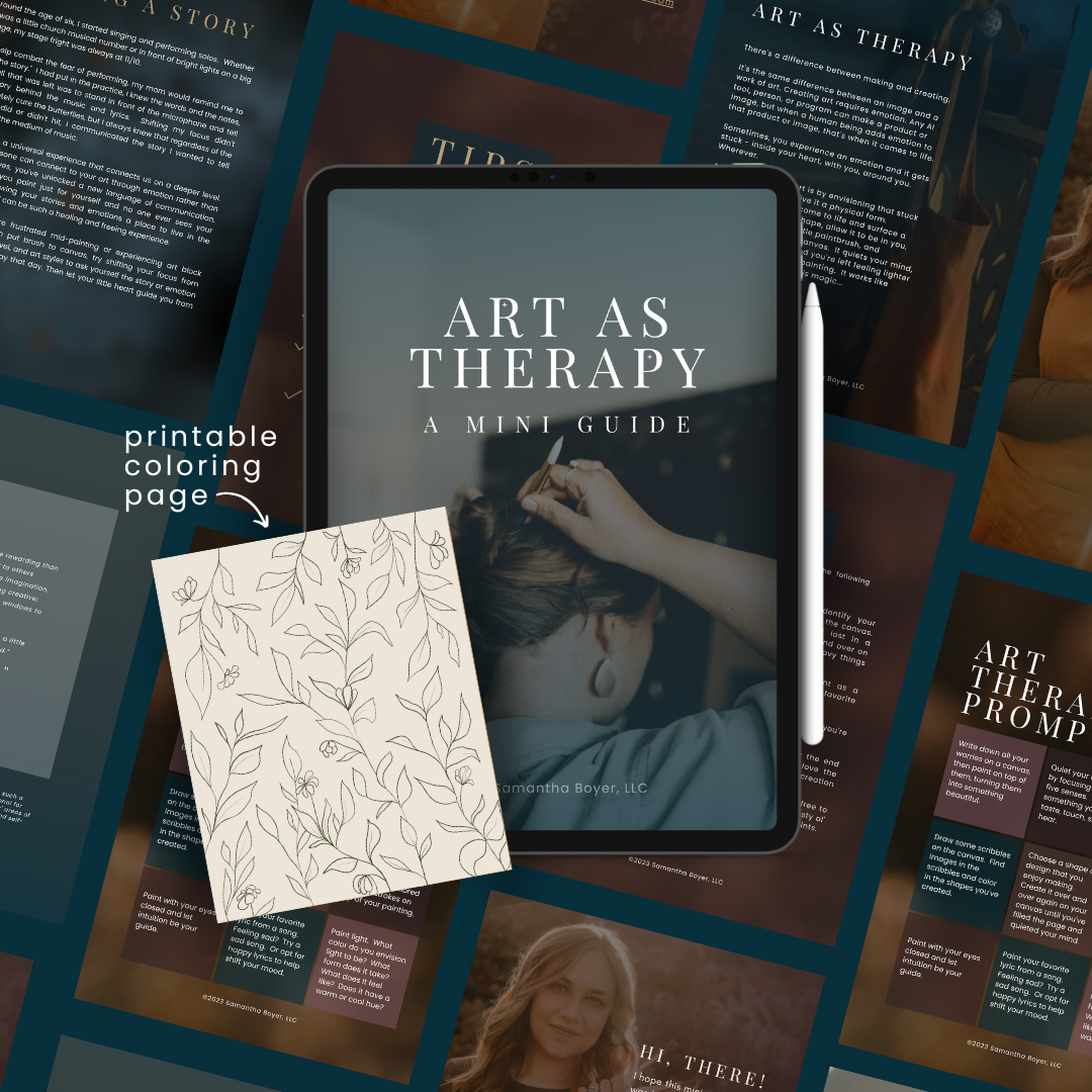 page previews of the Art as Therapy Mini Guide